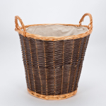 Small Willow Log Basket c/w Fixed Linen Liner